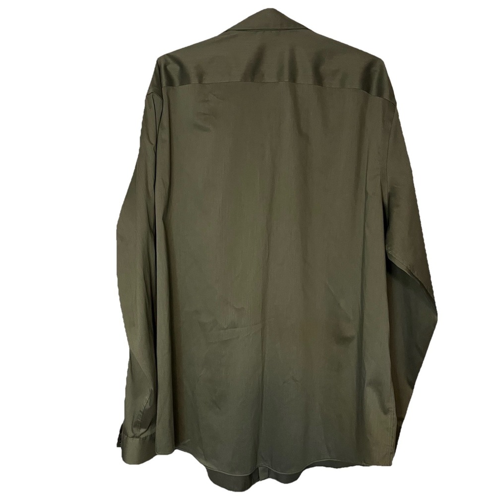 Van Heusen Dress Shirt 2XL 18-18.5 36/37 Ultra Wrinkle Free Stretch Olive NWOT - Picture 2 of 11